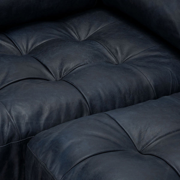 Vienna 6 Seater Sofa Right Corner - ( Leatherette Fabric - Blue )