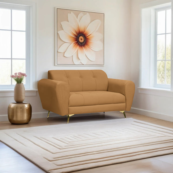 Milan Icon 2 Seater Sofa- ( Plush Suede Fabric-  Beige )