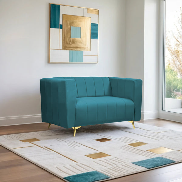 Tokyo Icon 2 Seater Sofa - ( Plush Suede Fabric - Teal )