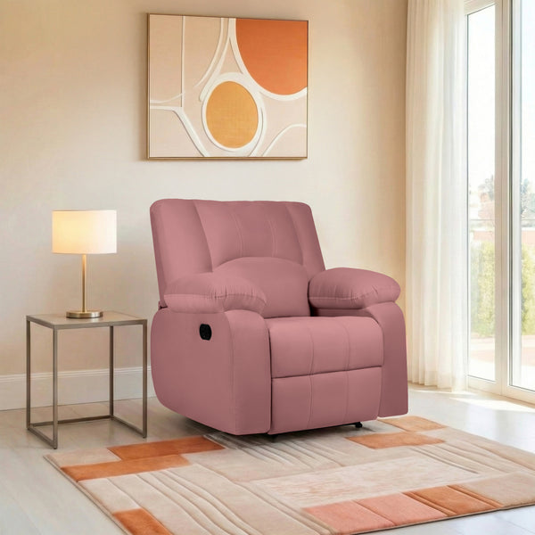 Phoenix Icon 1 Seater Recliner – ( Spacious, Luxurious & DIY-Friendly, Plush Suede - Peach )
