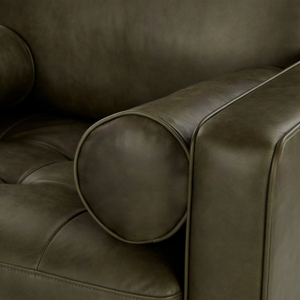 Vienna 1 Seater Sofa- ( Leatherette Fabric - Green )