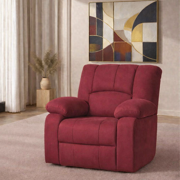 Phoenix Icon 1 Seater Motorise Recliner – ( DIY-Friendly, Plush Suede - Maroon )