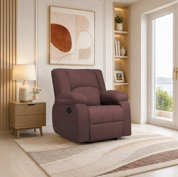 Phoenix Icon 1 Seater Motorise Recliner – ( DIY-Friendly, Plush Suede - Brown )