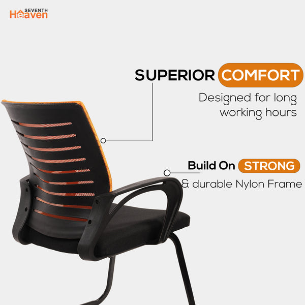 Blaze Mid-Back (C- Base) Office Chair – Ergonomic, Durable & Versatile (Orange)