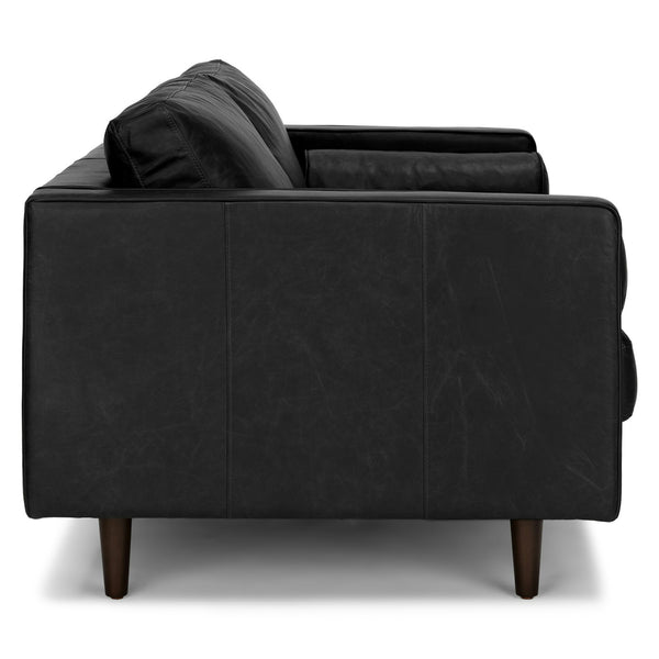 Vienna 3 Seater Sofa- ( Leatherette Fabric - Black )