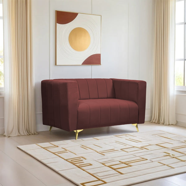 Tokyo Icon 2 Seater Sofa - ( Plush Suede Fabric - Brown)