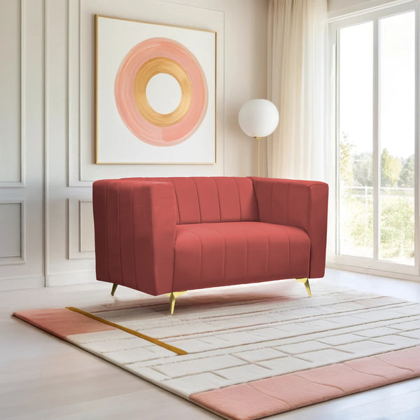 Tokyo Icon 2 Seater Sofa - ( Plush Suede Fabric - Peach )
