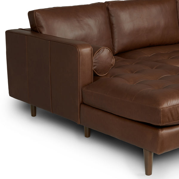 Vienna 6 Seater Sofa Right Corner - ( Leatherette Fabric - Brown )