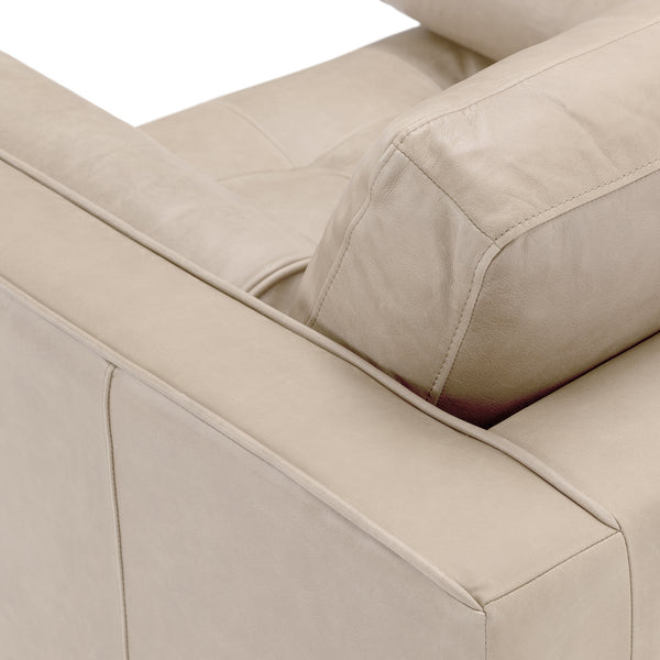 Vienna 1 Seater Sofa- ( Leatherette Fabric - Beige )