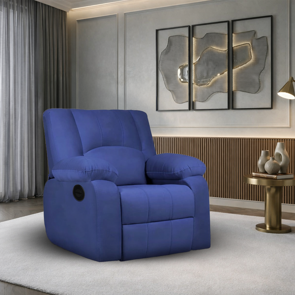 Phoenix Icon 1 Seater Motorise Recliner – ( DIY-Friendly, Plush Suede - Navy Blue )