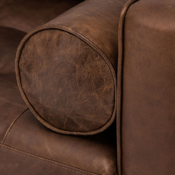 Vienna 1 Seater Sofa- ( Leatherette Fabric - Brown )