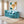 Curved Flipper X Sofa Cum Bed - 3 Seater, Printed Cushion ( Jute Fabric,Sky Blue )