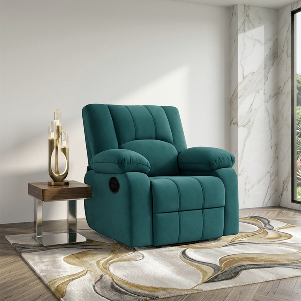 Phoenix Icon 1 Seater Motorise Recliner – ( DIY-Friendly, Plush Suede - Teal )