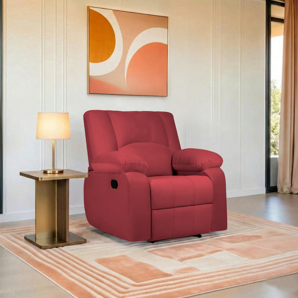 Phoenix Icon 1 Seater Recliner – ( Spacious, Luxurious & DIY-Friendly, Plush Suede - Maroon )