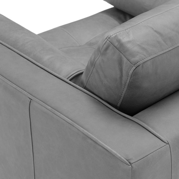 Vienna 1 Seater Sofa- ( Leatherette Fabric - Grey )