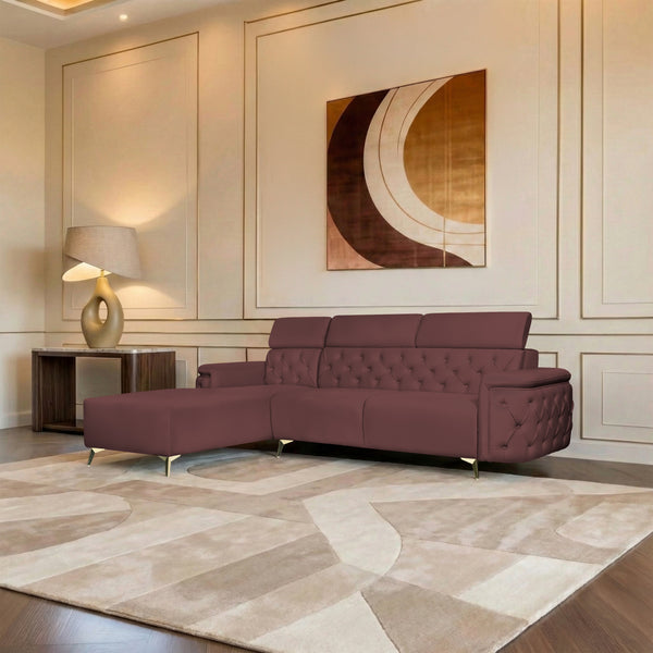 Rome 6 Seater Sofa Set Right Corner- ( Plush Suede - Brown)