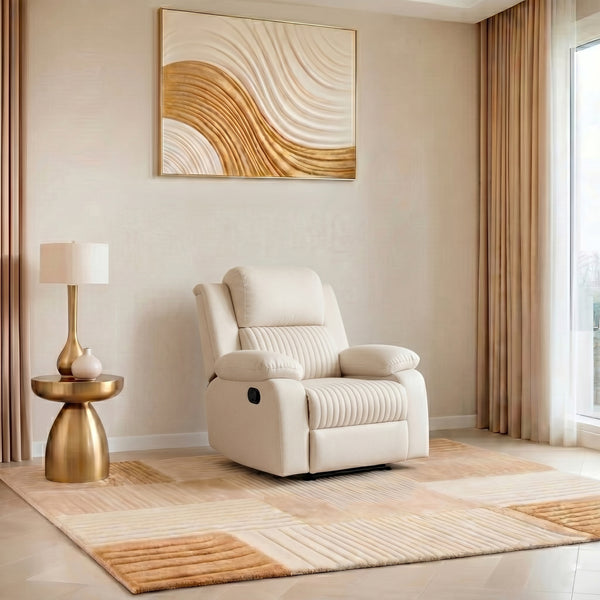 Miami 1 Seater Recliner – ( Spacious, Luxurious & DIY-Friendly- Beige )