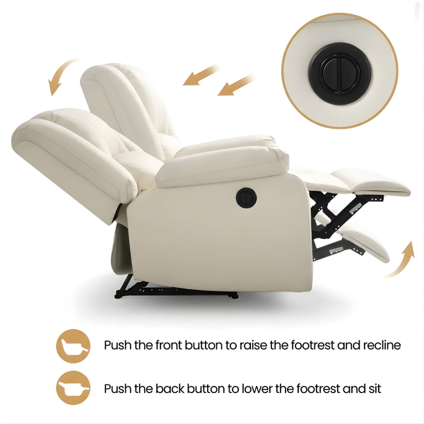 Phoenix 1 Seater Motorised Recliner – ( Spacious, Luxurious & DIY-Friendly - Beige )