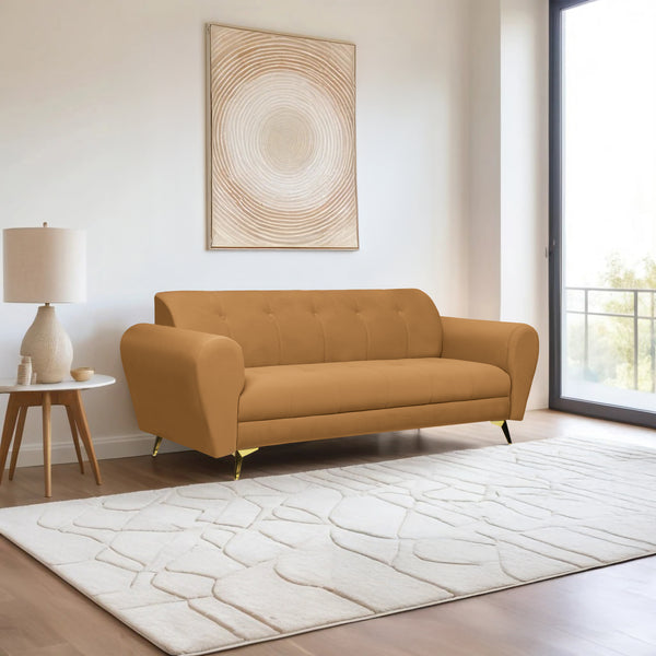 Milan Icon 3 Seater Sofa- ( Plush Suede Fabric- Beige )