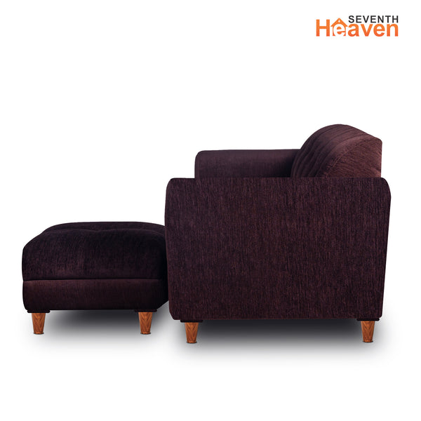 Milan 5 Seater with 2 Ottoman- ( Premium Molfino Fabric- Brown )