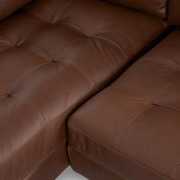 Vienna 6 Seater Sofa Right Corner - ( Leatherette Fabric - Brown )