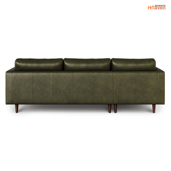 Vienna 6 Seater Sofa Left Corner - ( Leatherette Fabric - Green )