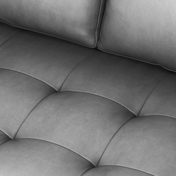 Vienna 3 Seater Sofa- ( Leatherette Fabric - Grey )