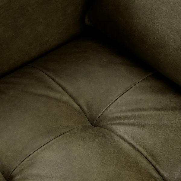 Vienna 1 Seater Sofa- ( Leatherette Fabric - Green )