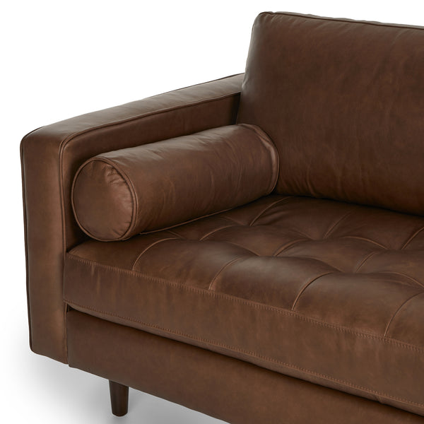 Vienna 3 Seater Sofa- ( Leatherette Fabric - Brown )