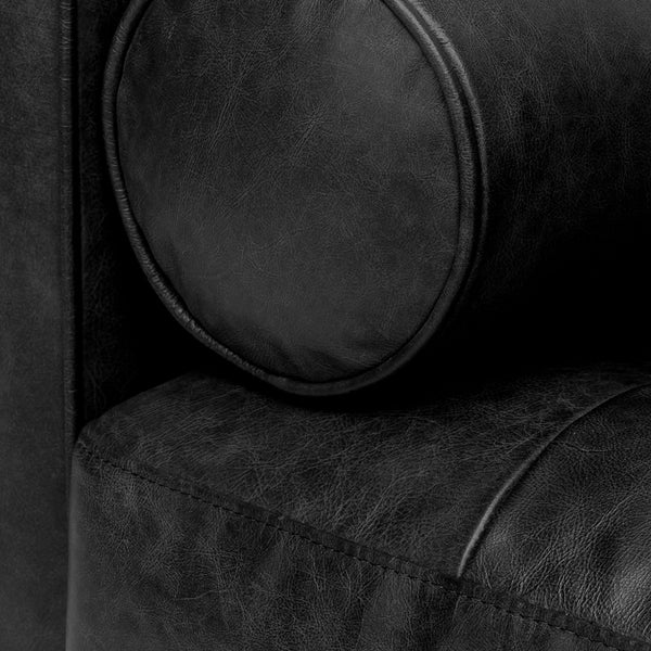 Vienna 6 Seater Sofa Right Corner - ( Leatherette Fabric - Black )