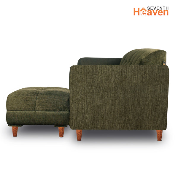 Milan 5 Seater with 2 Ottoman- ( Premium Molfino Fabric- Green )