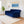 Lisbon  4 Seater Wooden Sofa Cum Bed - ( Premium Molfino Fabric-Blue)