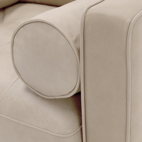 Vienna 1 Seater Sofa- ( Leatherette Fabric - Beige )