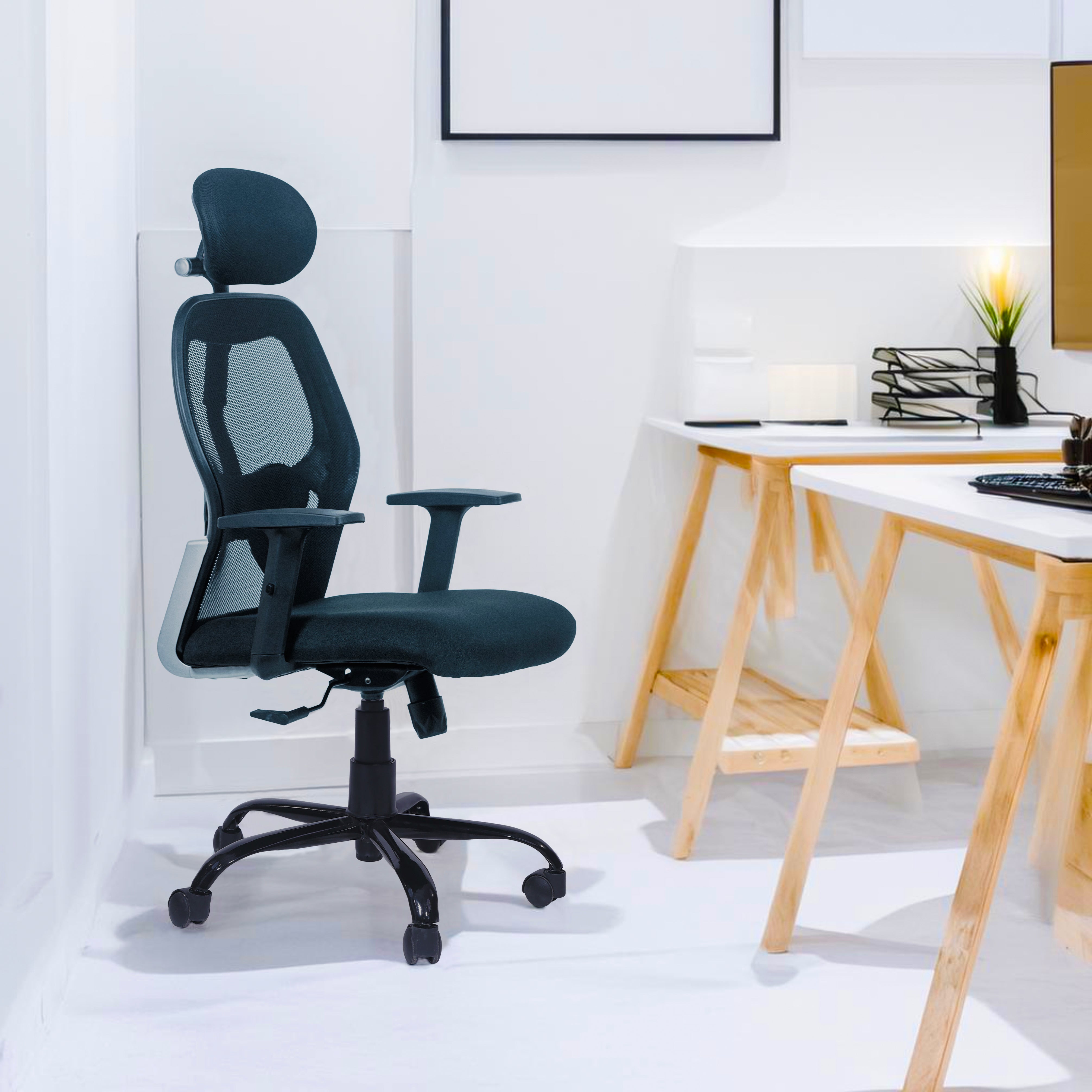 Venus High-Back Office Chair – Ergonomic, Durable & Versatile (Black)