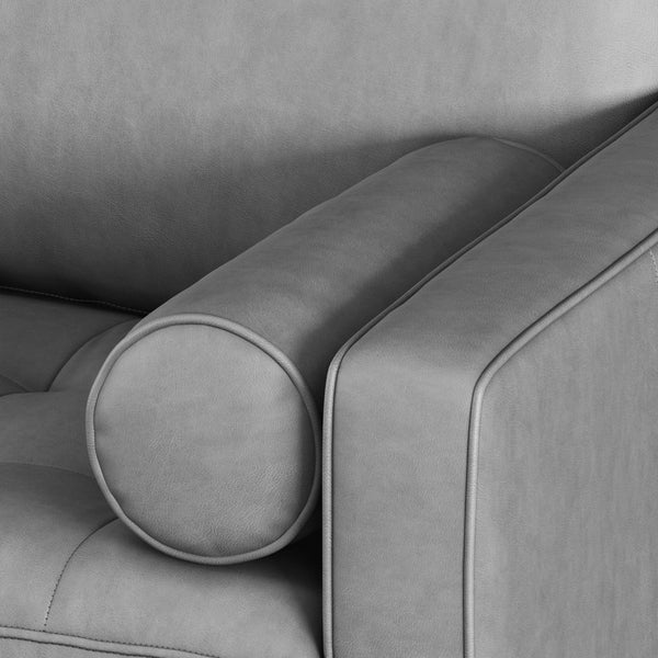 Vienna 3 Seater Sofa- ( Leatherette Fabric - Grey )