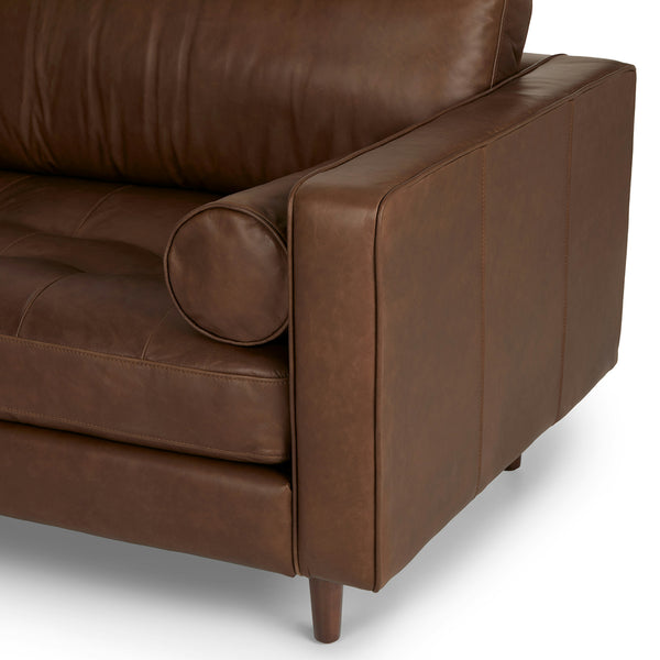 Vienna 3 Seater Sofa- ( Leatherette Fabric - Brown )