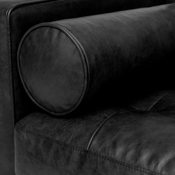 Vienna 2 Seater Sofa- ( Leatherette Fabric - Black )