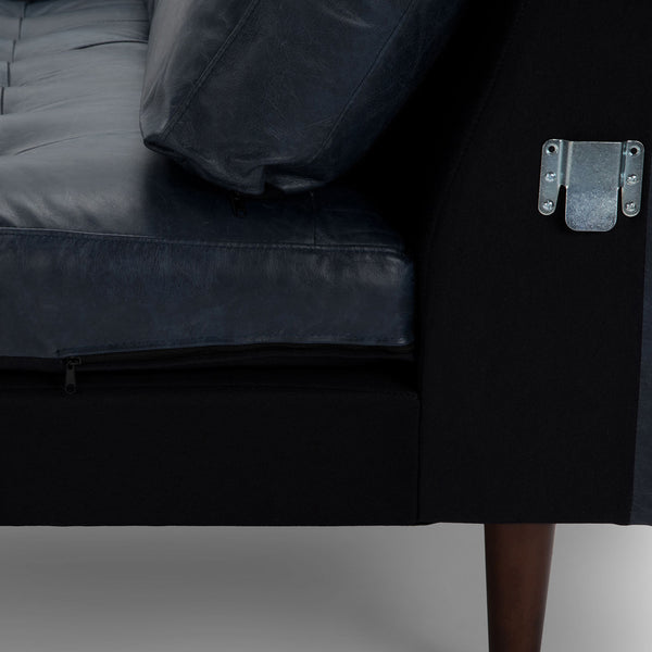 Vienna 6 Seater Sofa Right Corner - ( Leatherette Fabric - Blue )