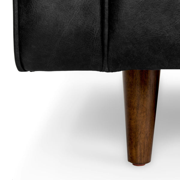 Vienna 1 Seater Sofa- ( Leatherette Fabric - Black )