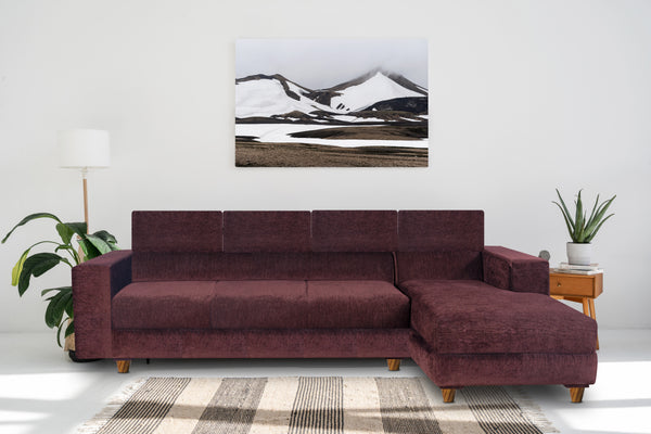 Berlin 6 Seater Sofa Right Corner- ( Premium Molfino Fabric- Browm )