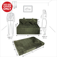 cover of green molfino fabric 6x4 rejoice sofa cum bed