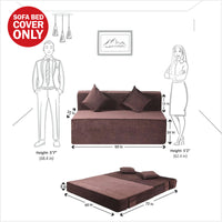 cover of brown molfino fabric 6x5 rejoice sofa cum bed