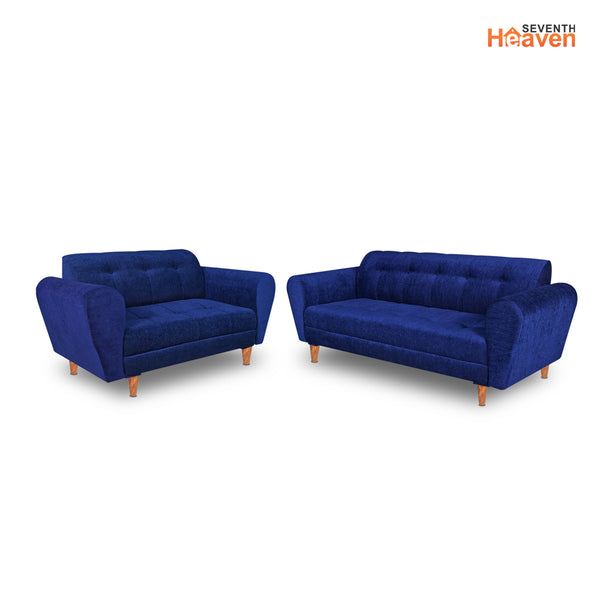 Milan (3+2) Seater Sofa - ( Premium Molfino Fabric- Blue )