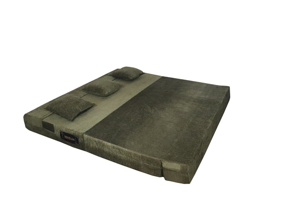 Rejoice Sofa Cum Bed Cover - 3 Seater, Plain Cushion ( Premium Molfino Fabric,  Green)