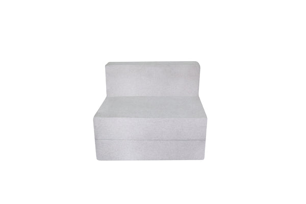 Rejoice Sofa Cum Bed - 1 Seater ( Jute Fabric, Light Grey )