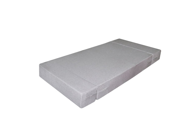 Rejoice Sofa Cum Bed - 1 Seater ( Jute Fabric, Light Grey )