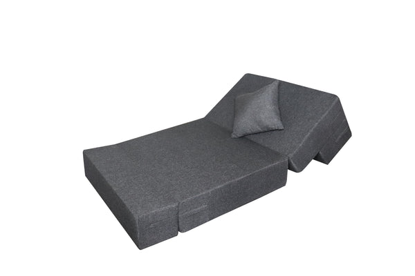 Rejoice Sofa Cum Bed Cover - 1  Seater, Plain Cushion ( Jute Fabric,  Grey  )