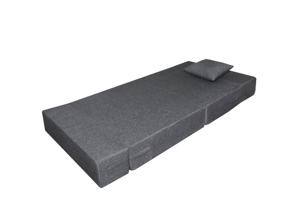 Rejoice Sofa Cum Bed Cover - 1  Seater, Plain Cushion ( Jute Fabric,  Grey  )
