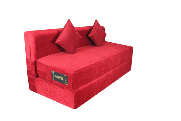 Rejoice Sofa Cum Bed - 3 Seater, Plain Cushion ( Premium Molfino Fabric, Maroon )