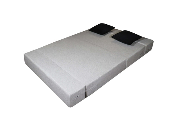 Rejoice Sofa Cum Bed - 2 Seater Printed Cushion ( Jute Fabric,  Light Grey )
